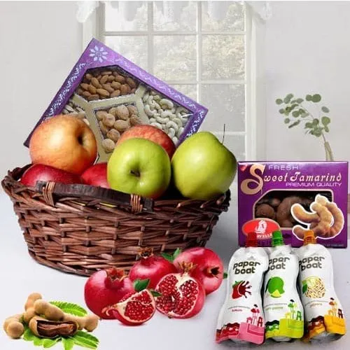 Delicious Happiness Everywhere Fruits N Dry Fruits Hamper for Mothers Day