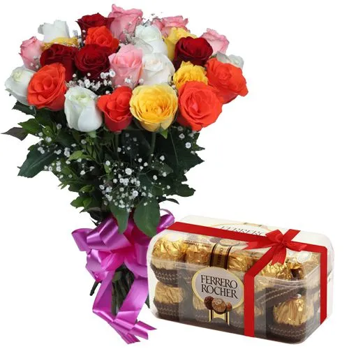 Order Roses and Ferrero Rocher Chocolates