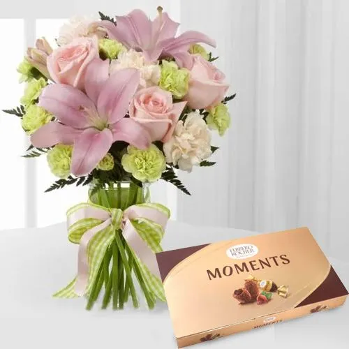 Send Mixed Flowers with Ferrero Rocher Moments