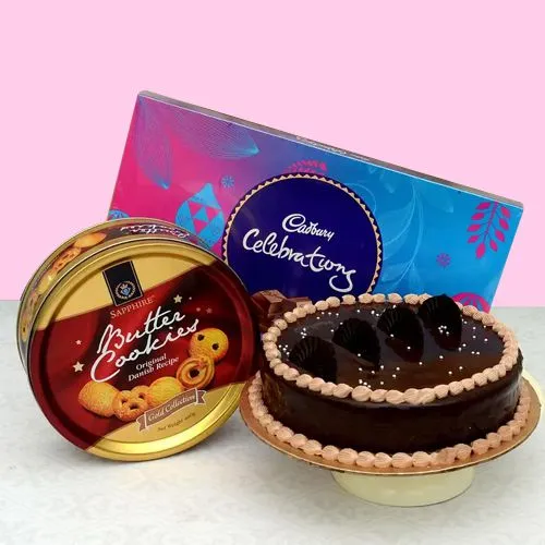 Ship Cake N Cadbury Celebration Treat with Butter Cookies