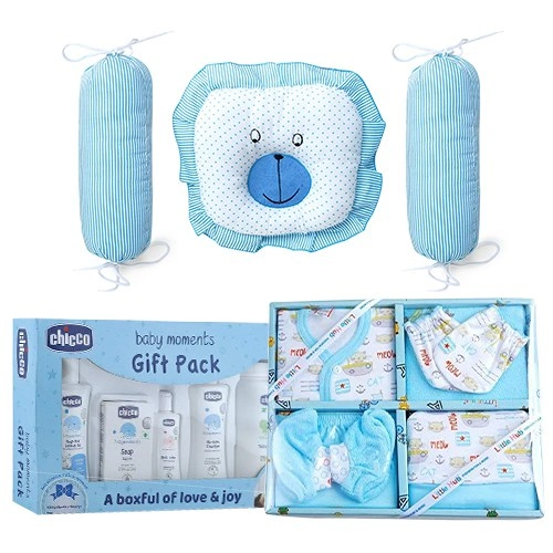 Beautiful Gift of Dress Set with Chicco Gift Kit N Pillows