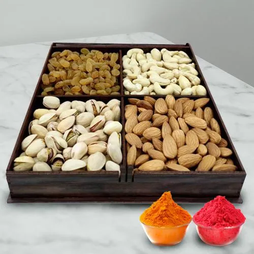 Crunchy Mixed Dry Fruits with free Gulal/Abir Pouch