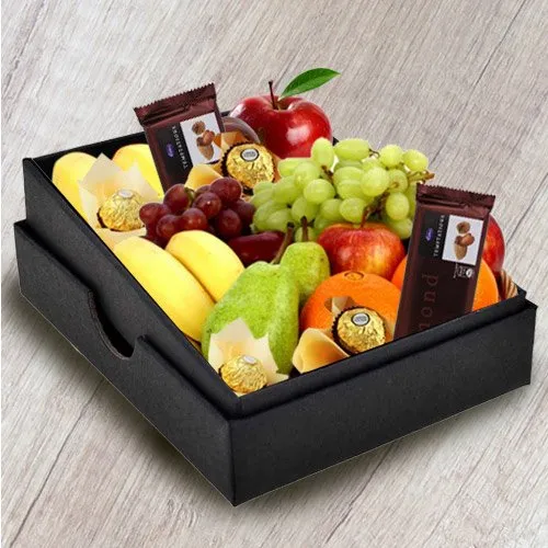 Yummy Box of Chocolates N Fresh Fruits