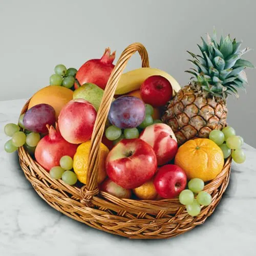 Finely-Textured Seasonal Fruits Basket for Mothers Day