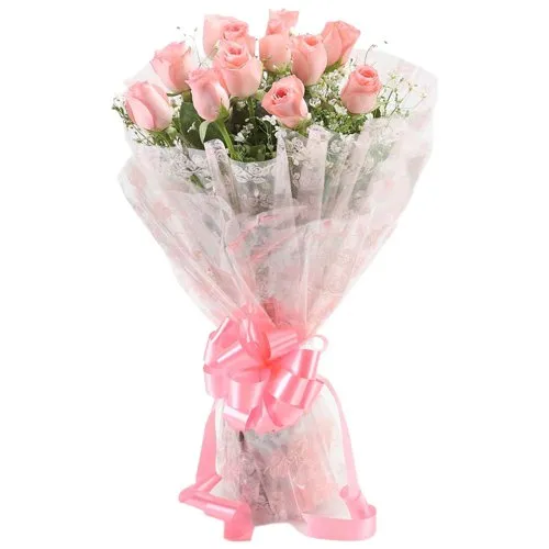 Deliver Pink Roses Bunch Online