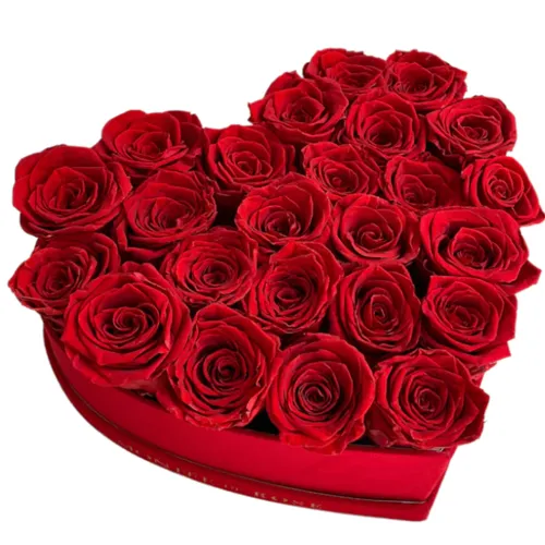 Lovely Heart Shaped Red Rose Bouquet