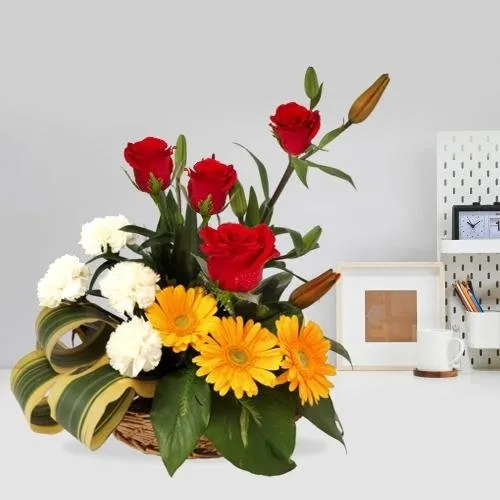 Send Basket of Mixed Seasonal Flowers