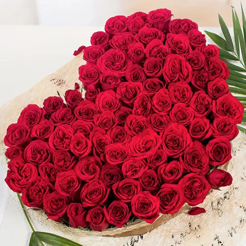 Order Red Roses Heart Shaped Arrangement Online