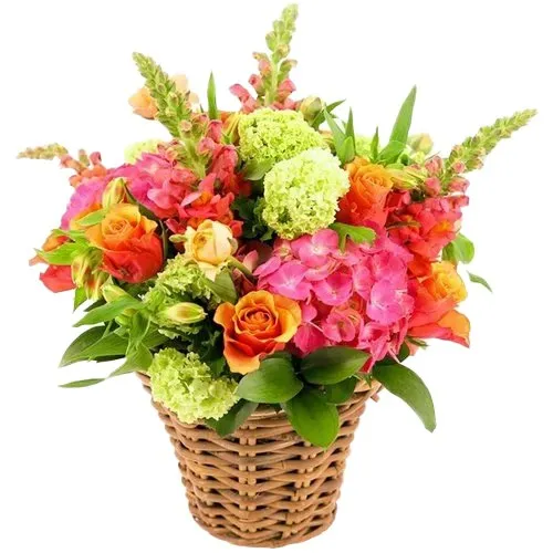 Order Mixed Flowers Basket Arrangement Online