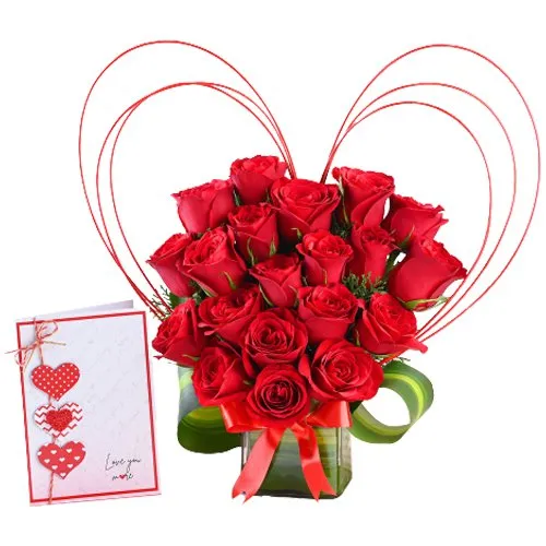 Romantic Roses in a Vase