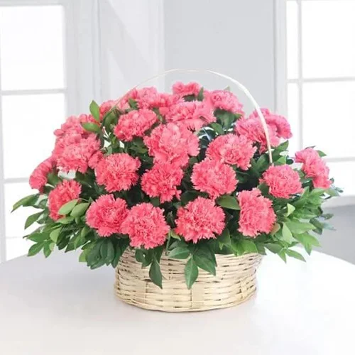 Admirable Pink Carnation Basket