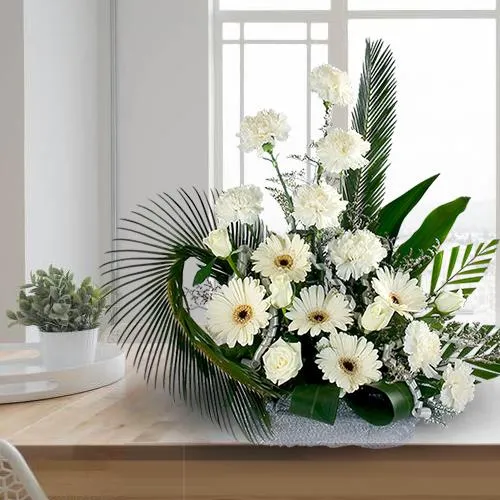 Order White Flowers Arrangement