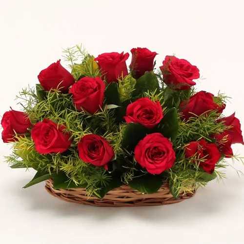 Gift Basket of Red Roses Online for Propose Day