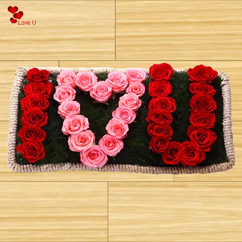 order I Love U Rose Arrangement for V-Day