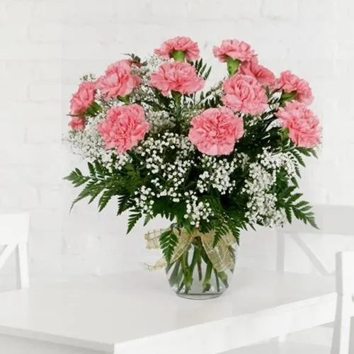 Stunning Pink Carnations in a Vase