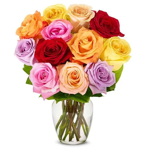 Stunning Mixed Roses in Vase