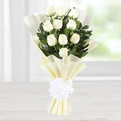 Order Online White Roses Bunch