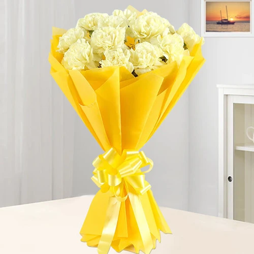 Gift Online Yellow Carnations Bouquet