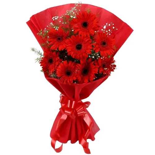 Seasonal Bouquet of Red Gerberas