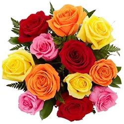 Seasonal Shower Your Wishes Mixed Roses Bunch