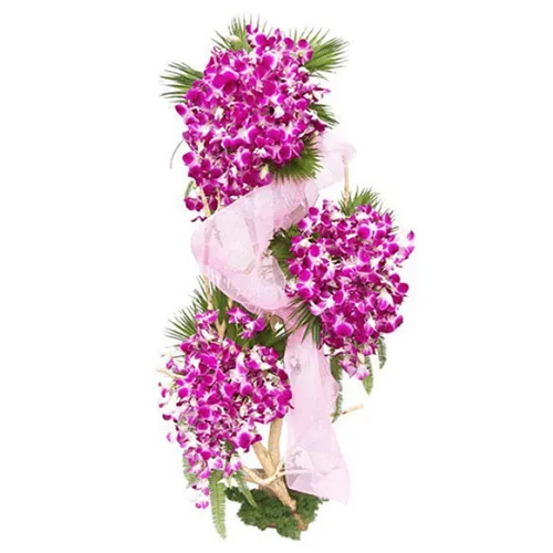 Send Three-Tier Arrangement of Orchid Stems