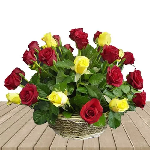Send Online 24 Mixed Roses Bunch