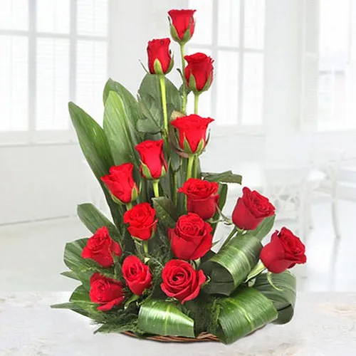 Send Red Roses Basket Arrangement
