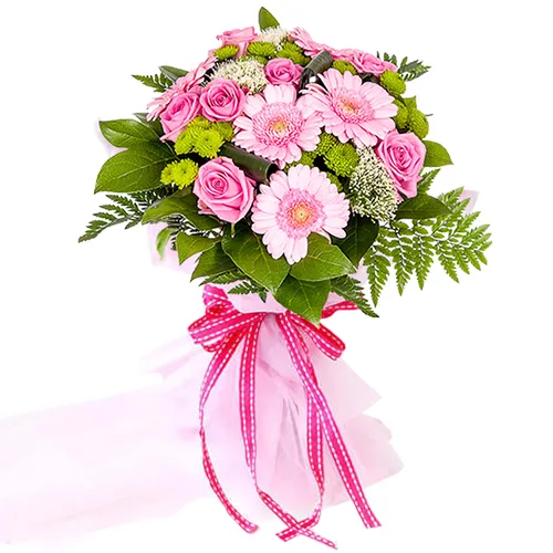 Send Online Special Arrangement of Gerberas n Roses