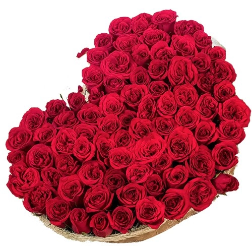 Admirable Heart Shape Arrangement of 200 Red Roses