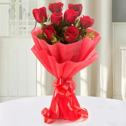 Send Ravishing Red Roses Designer Bouquet