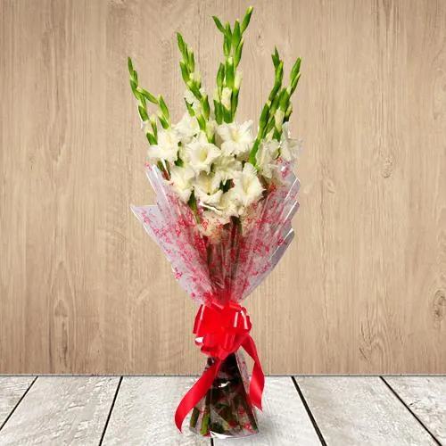 Send White Gladiolus Bouquet