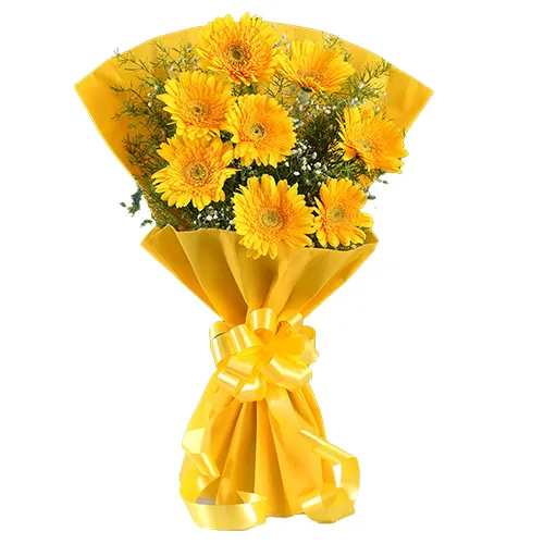 Deliver Online Yellow Gerberas Bouquet