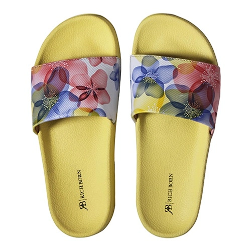 Lemon Floral Design Ladies Footwear Sliders
