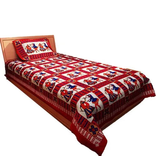 Exclusive Rajasthani Print Single Bed Sheet with Pillow Cover