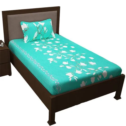 Designer Single Bed Sheet with Pillow Cover