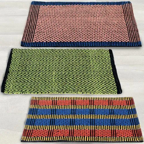 Smarty Set of 3 Traditional Style Cotton Blend Doormats
