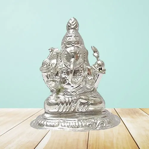 Deliver Silver Ganesh Idol