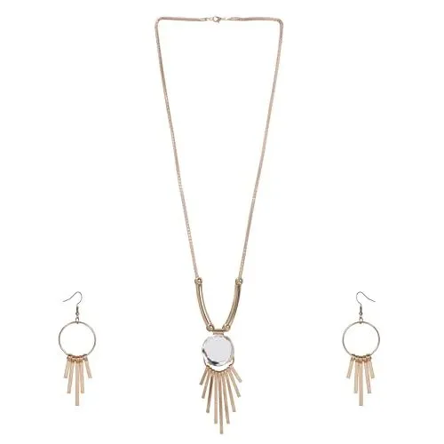 Exquisite Rose Gold Necklace Earring Set