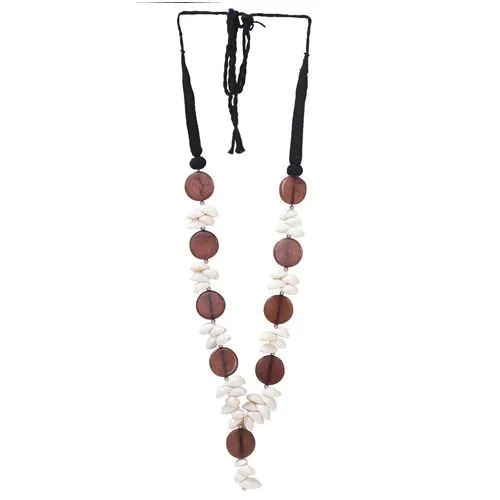Exquisite Brown & White Beaded Necklace Online