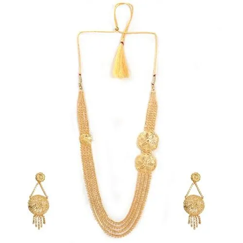 Radiant Golden Floral Motif Jewelry Set