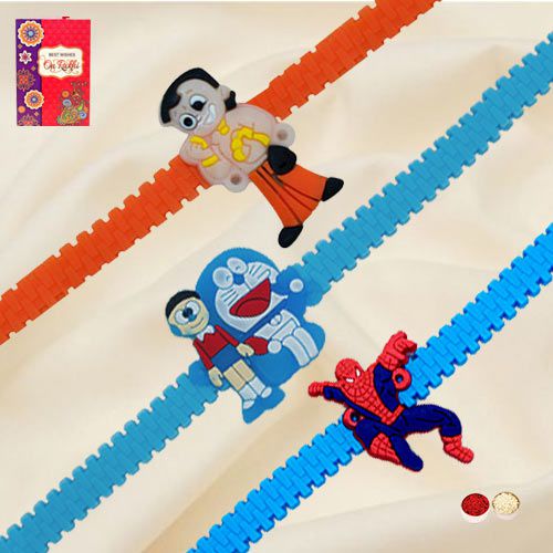 Exclusive Chota Bheem Doraemon n Spider Man Rakhi for Kids