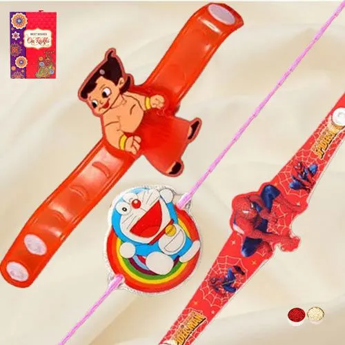 Exclusive Cartoon Rakhi Set of 3 Kids Rakhis