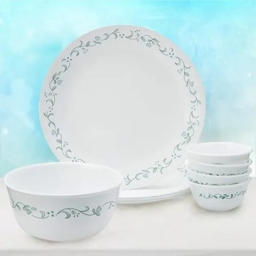 Impressive Corelle Country Cottage Glass Dinner Set Free