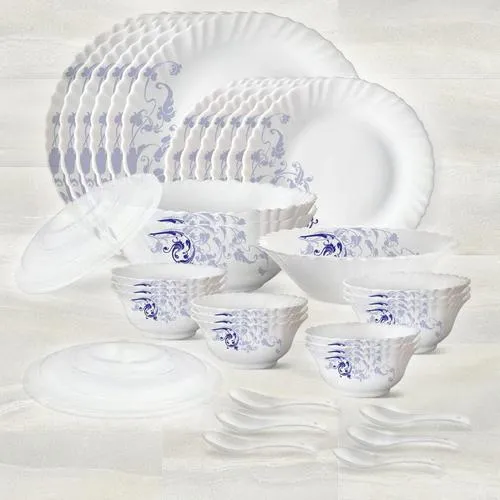 Attractive Larah by Borosil Blue Eve Silk Series Dinner Set