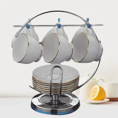 Classy Cup N Saucer Stainless Steel Stand from Bridge2Shopping