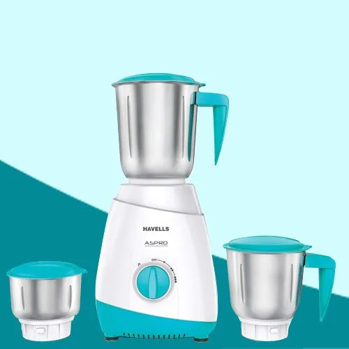 CLassy Havells White  N  Light Blue Mixer Grinder with 3 Jars