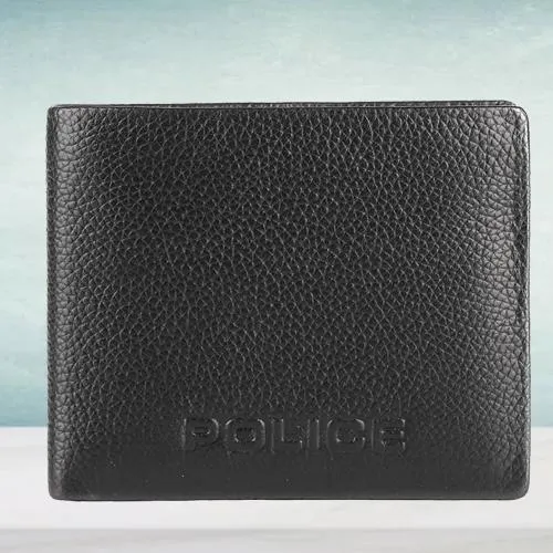 Alluring Police Brand Mens Leather Wallet in Black