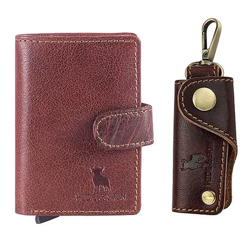 Fabulous Pair of Hide N Skin Leather Card Holder and Key Chain