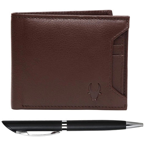 Fabulous WildHorn Mens Leather Wallet with Pen Combo