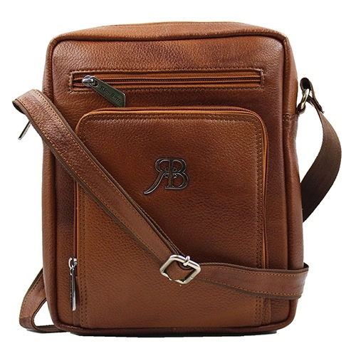 Classy Leather Gents Sling Bag with Front Pocket Design